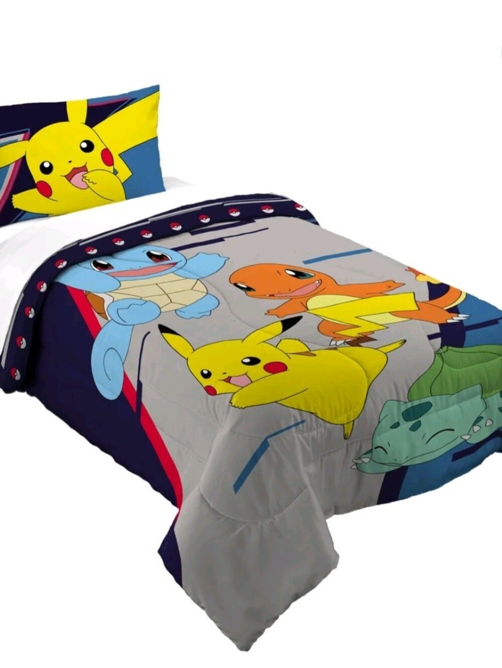 Pokemon Reversible Comforter 2 Piece Set Twin/Full